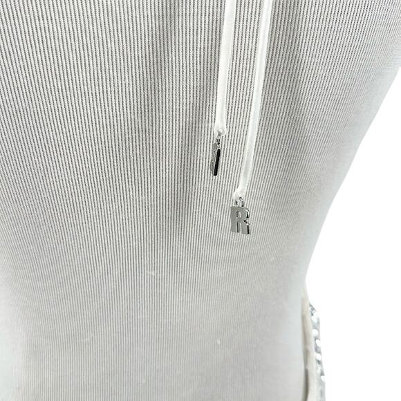 Rotate Birger Christensen Sequin Metallic Fringe Sleeveless Dress Silver Size 10 - Picture 12 of 16